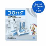 DOMS Extra Long Dust Free Eraser 20 pcs (Set of 4)