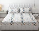 Prozone Collection Rishta Cotton Feel Elastic Fitted Bedsheets King Size | King Size Bedsheet & Elastic Fitted with 2 Pillow Covers,72