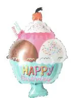 My Party Suppliers Ice Cream Bowl Candy Themed foil Balloons