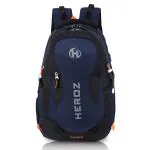 HEROZ Hammer Unisex Nylon 35 L Travel Laptop Backpack (Black & Navy Blue)