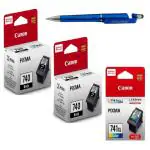 Canon PG 740 Twin & CL 741 XL Ink Cartridge (Set Of 2) With 3in1 Multi-Function Mobile Phone Stand