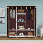 home reserve 3 Door 8 shelves Brown Printed Collapsible wardrobe