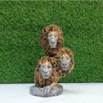 LETS CATCH UPP Resin Lion Face Statue | Modern Art Feng Shui Showpiece | Handcrafted Home Decor & Living Room Accent | Majestic Lion Figurine & Gift (11 Inch, 3 Faces)