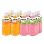 Newtreo Cojo Cojo Juice with Nata De Coco |6 x Orange & 6 x Guava Flavours | Imported from Vietnam | 25% Juice from fruits | Pack of 12 x 320ml each