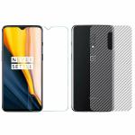 Kite Digital OnePlus 7 Back Screen Protective Film Carbon Fiber Skin Transparent Screen Guard Sticker & Premium Tempered Glass Screen Protector