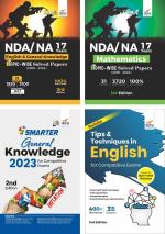 NDA/ NA 17 years Mathematics, English & General Knowledge Topic-wise Solved Papers (2006 - 2022) with Smarter GK 2023 & English Tips Books (set of 4 Books) 7th Edition