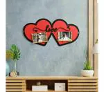 Future Works Wall Photo Frame For Couple Gifts Wall Decor Item Best For Valentine Gifts Love Anniversary Gift Big Size 2 Heart Shape Red Black 2 Magnetic Couple Photo Frames (23 X 18 Inch)