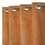 Ultica Fab Printed 8Ft Door Curtains For Bedroom Set Of 3, Room Darkening Velvet Curtain Drapes For Home Living Room Kitchen, Stylish Premium Eyelet Panels For Office Hall, 8 Feet, Orange