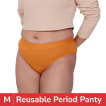 Be Me Period Panties For Women| Strong Leak Protection Reusable Mid Brief| Durable Design Underwear Holds More Than 3 XL Pads (Tangerine, M)