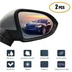 Carfrill Clear Anti Glare Rain-Proof Anti Water Oval Car Rear View Mirror Protective Film (Pack Of 2)