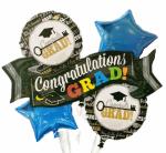 Party Anthem Congratulations Grad Theme Giant Foil Balloons, Graduation Balloons, Congratuations Balloons For Decorations (Pack Of 5) Suitable For Kids, Boys, Girls And Adults