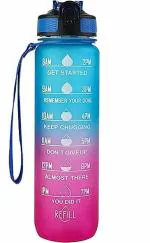 DERIKE Motivational Water Bottle with Water Tracker & Time Marker | Water Bottles with Measurement