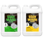 FLISKO Dishwash Liquid Green 5L & Yellow 5L Remove grease/oil/grim & odor I leave no residue I plant based