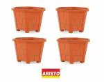 ARISTO Plastic Hexagonal Planter Pot, Terracotta, XX-Large, 4 Pieces