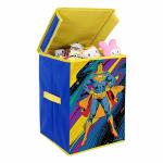 PrettyKrafts Superman Foldable Toys Organizer Storage Box with Lid for kids, Blue