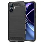 Coverage Silicone Rubber Hybrid Case Case Back Cover for Realme RMX3710 / Narzo N55 - Black