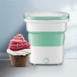 Tinsrom Mini Portable Washing Machine - Small Foldable Bucket Washer for Clothes Laundry- For Camping, RV, Travel, Small Spaces - Folding, Lightweight and Easy to Bring and Store