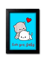 Blue Nexus Love Couple Quotes Valentine Boyfriend Girlfriend Wall Poster with Wall Frame Room Art Painting Collection A4 size 10x13