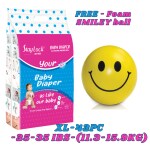STAY LOCK baby diaper (XL 42pc 25-35 ibs/ 11.3-15.9 kg ) free foam smiley ball