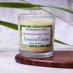 Premium Hand Poured Glass Candle , Lemon Grass Fragrance. (Lemon Grass), Glass Size : 8.5 cm X 6.5 Dia (ARM 62 Lemon Grass)