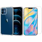 Kite Digital iPhone 12 Transparent Bumper Shock Proof Corner Soft TPU Silicone Flexible Back Case Cover + Transparent Tempered Glass Screen Protector