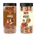 D'Nature Fresh Dry Fruits Combo Pack (Almonds 500g, Walnuts Kernels 350g)