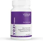 VOGUE Pharmaceuticals Pvt. Ltd. Vogue Wellness Vozi Zinc Gluconate For Immunity Booster, Promotes Healthy Skin 60 Pcs