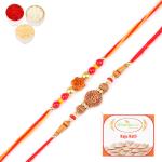 Jaiccha-Set of 2- 6074 and 6325 Om Rakhi Threads with 400 gms of Kaju katli