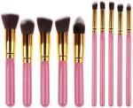 DATNASAYAD Soft Bristle 10 Pink Makeup Brushes Set for Women's & Girl's - (Pack of 10)