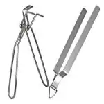 SaioStore Stainless Steel Pakkad Wire Tong Plain Utility Pakkad and Stainless Steel Tong, Roti - Chapati Chimta, Chipya (Combo)