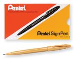 Pentel Arts 2.0 MM Fibre Tip Water Based Sign Pen | Non-refillable | Ideal For Modern Calligraphy & Decorative Writing | Ink Colour - Yellow Ochre | Pack of 12