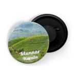Dhcrafts Multicolor Metal Munnar Kerala Printed Fridge Magnet, 5.8 Cm