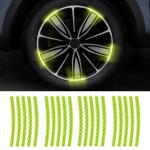 Care N Made ( Green) (20PCS ) Night Reflective Car Bike & Bicycle Rim Reflectors, Safety Warning Stripe Decals Stickers Decoration Compatible with Hero Honda Ambition