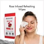 DR.Rashel Rose water Facial Wet wipes |with the goodness of aloe vera extract & glycerin | Cleansing Moisturizing & Hydrating skin Facial Wipes pack of 10 (Pack of 2)