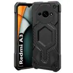 Fashionury Redmi A3 Back Cover | Shockproof Armor Bumper | Hybrid Defender Series | Ultimate Drop Protection | Soft TPU Case for Redmi A3 2024 (Black)