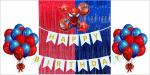 AmazingXperience.com Spiderman Theme Birthday Decoration Combo For Boys - Metallic Balloons, Happy Birthday Banner, Theme Based Foil Balloon Set and Foil Fringe Curtain - Decoration Items For Birthday, Birthday Party Decoration Kit Combo - Pack of 39 pcs