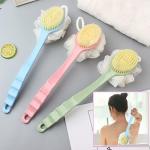 BREAZBELL Bath Brush with Handle- Back Scrubber Brush Long Handle for Shower, Loofah on a Stick Sponge Back Brush, Body Exfoliator Scrubber Bath Brush for Men Women, Exfoliating Cleaning Back Scrubber for Elderly (Multi Colors)-1PC