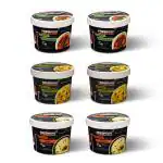 Freshway Ready to Eat Combo Pack of 2 Idli Sambhar, 2 Poha , 2 Upma