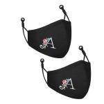 CENWELL (A Print) Washable Embroidery Stylish Cloth Face Mask with Adjustable Earloop & Nose Pin (Pack of 2)