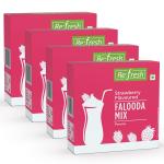 Re:fresh Strawberry Falooda Mix 320 GM | Make Instant Strawberry Flavour Falooda | 4 Packs of 80g