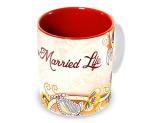 Jiya EnterpriseTuelip White Ceramic Coffee Mug Happy Married Life Wishes Best Gifts Tea Mug - 350 ML