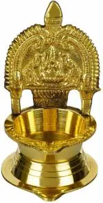 T-KA108 Kamakshi Akhand Diya Oil Deepam for Pooja and Diwali Brass Table Diya  (Height: 4 inch)