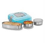Milton Blue Stainless Steel Flatron Electric Tiffin Spill-Proof Lunch Pack