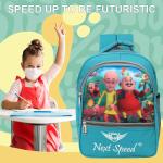 Next Speed Kids Motu Patlu School Bag for Boys, Waterproof School Bag, 18 L (Teal)
