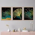 Vasl Paper Multicolor Modern Wall Art Framed Painting - 11 X 14 Inch (Pack Of 3)