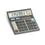 Hauser HC-512G Desktop Basic Calculator | Solar and Battery Dual Power | Golden Metal Cladding | Ideal for School, College, Home, Office and Shop Use | Black, Pack of 1