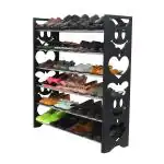 FLIPZON 6 Shelve Shoe Stand, Delta Multi-Purpose 24 Pairs Shoe Rack, Metal & Plastic, Large