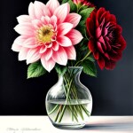 Love Creation A4 Size poster print for creative wall art- boho-rose-watercolor-vase-11545( Sticker)