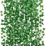 Special You Ganesh decoration background Artificial Green Vines, 8ft fake leaves vines for backdrop, Home decor, Birhday, Balcony decor, Festival, Wedding, Ganesh chaturthi, ganpati mandap, aesthetic room decor items pack of 12