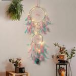 DULI Dream catcher with Lights Handmade Wall Hanging for Home Cafe Party Decoration